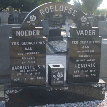 ROELOFSE Hendrik 1912-1973 &amp; Harriette S.S. BASSON 1916-2002