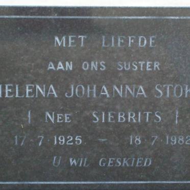 STOKES Helena Johanna nee SIEBRITS 1925-1982