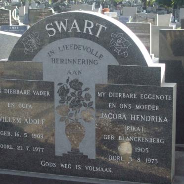 SWART Willem Adolf 1903-1977 &amp; Jacoba Hendrika BLANCKENBERG 1905-1973
