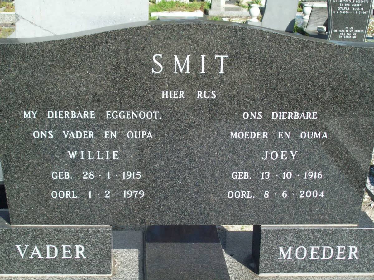 SMIT Willie 1915-1979 &amp; Joey 1916-2004
