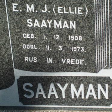 SAAYMAN E.M.J. 1908-1973