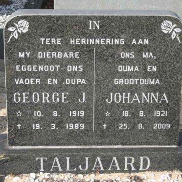 TALJAARD George J. 1919 &amp; Johanna 1921-2009