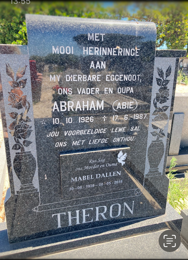 THERON Abraham 1926-1987 & Mabel Dallen 1938-2018