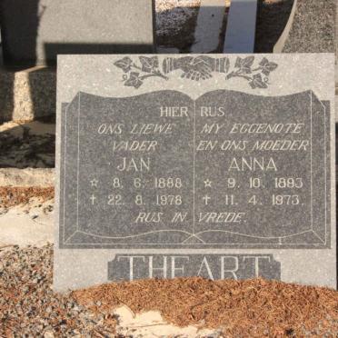 THEART Jan 1888-1978 &amp; Anna 1893-1973
