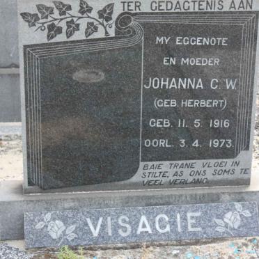 VISAGIE Johanna C.W. nee HERBERT 1916-1973