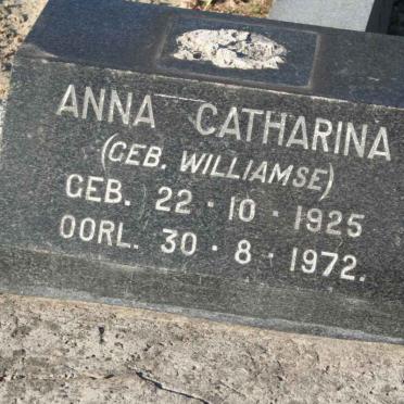 VYVER Anna Catharina, van der nee WILLIAMSE 1925-1972