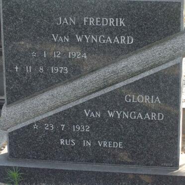 WYNGAARD Jan Fredrik, van 1924-1973 &amp; Gloria 1932-