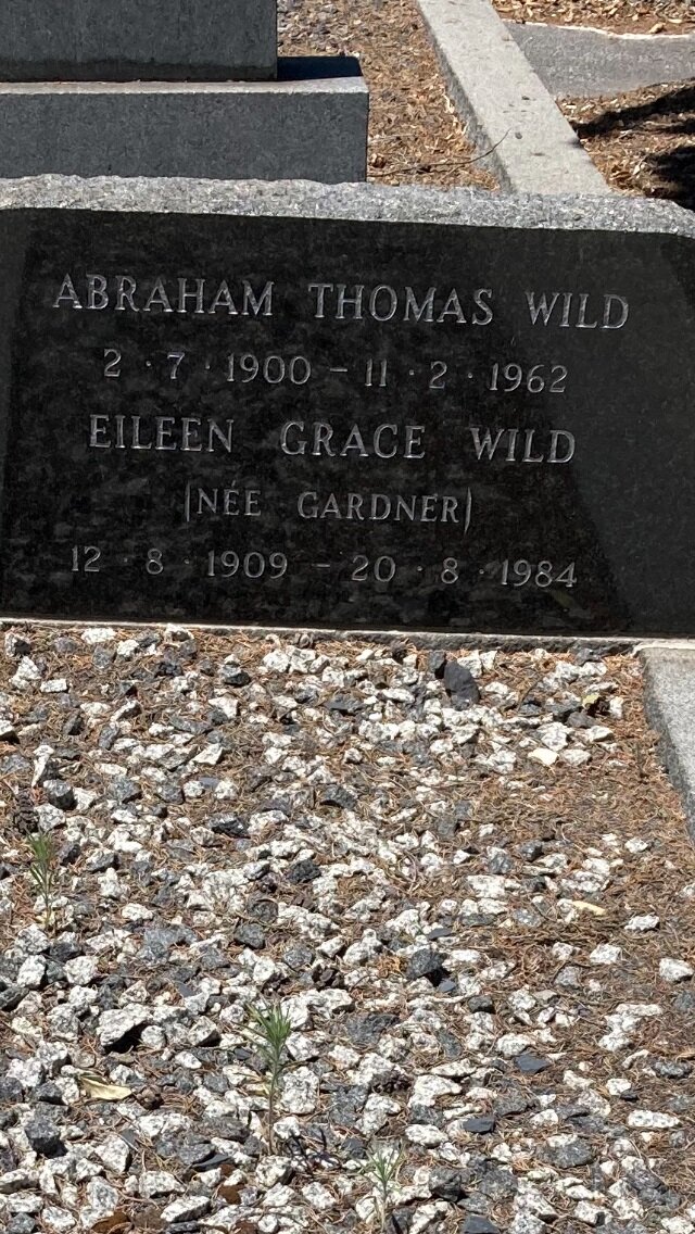 WILD Abraham Thomas 1900-1962 & Eileen Grace GARDNER 1909-1984