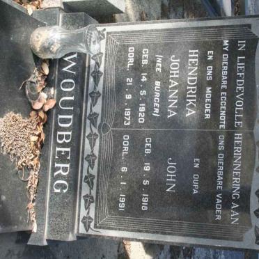 WOUDBERG John 1918-1991 &amp; Hendrika Johanna BURGER 1920-1973