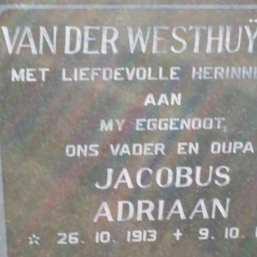 WESTHUYZEN Jacobus Adriaan, van der 1913-1992