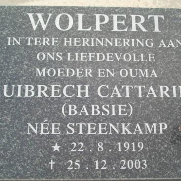 WOLPERT Huibrecht Cattarina nee STEENKAMP 1919-2003