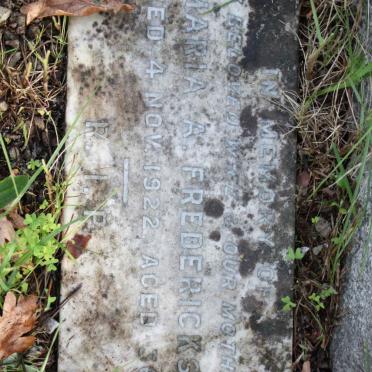 FREDERICKS Maria A. -1922