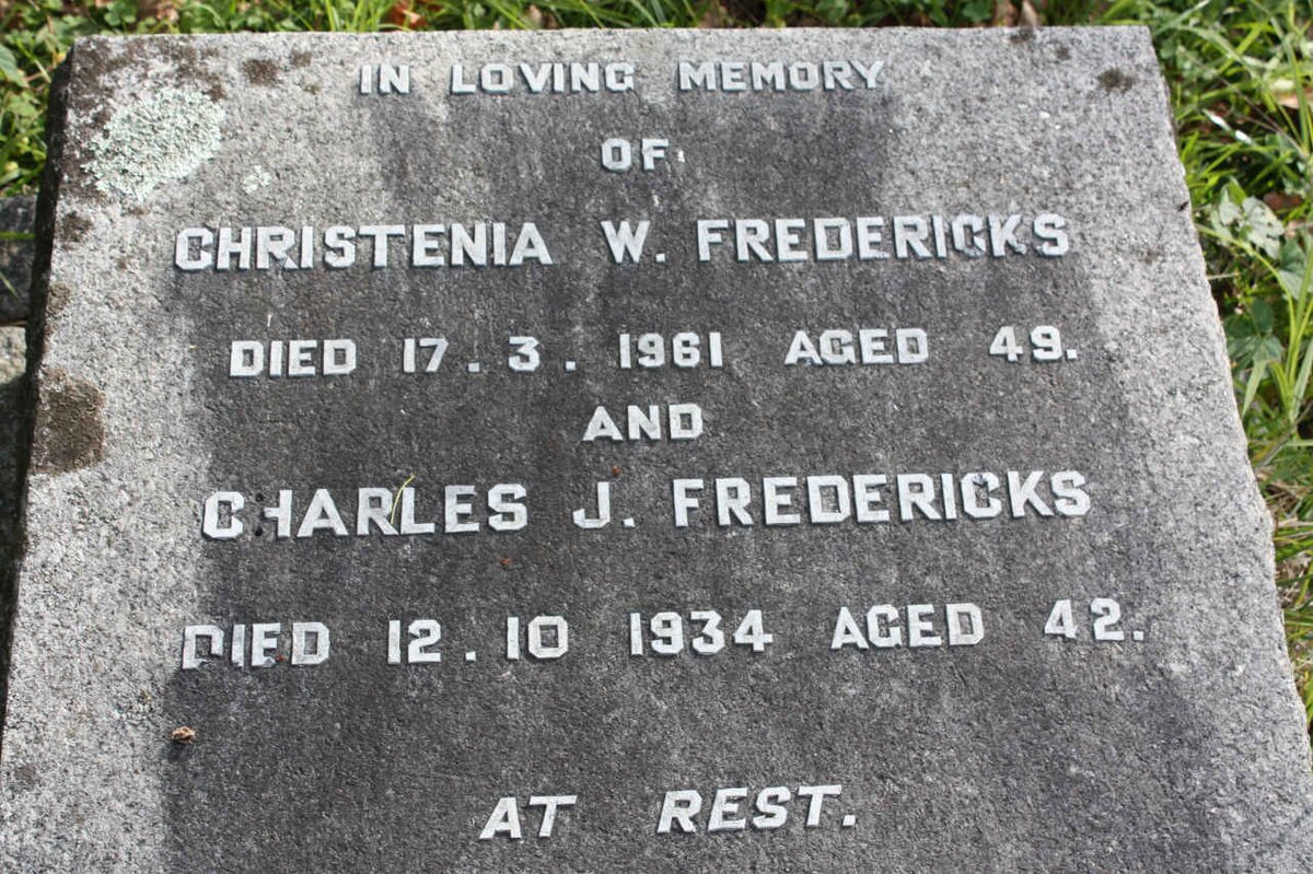 FREDERICKS Charles J. -1934 &amp; Christina W. -1961