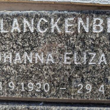 BLANCKENBERG Johanna Elizabeth 1920-2005