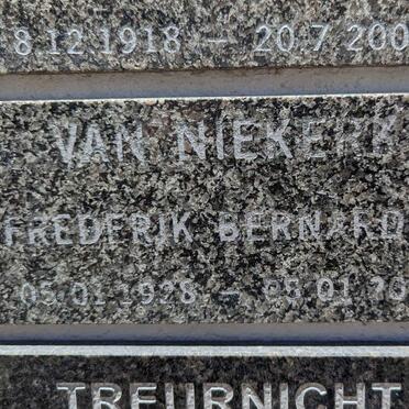 NIEKERK Frederik Bernardus, van 1928-2005