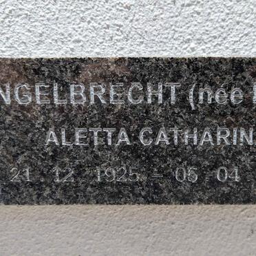 ENGELBRECHT Aletta Catharina nee HUGO 1925-2020