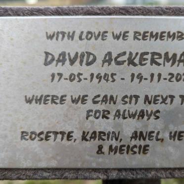 ACKERMAN David 1945-2020
