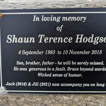 HODGSON Shaun Terence 1960-2018 :: ? Jack -2016 &amp; Jill -2021