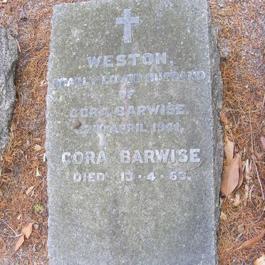 BARWISE Weston -1941 &amp; Cora -1963