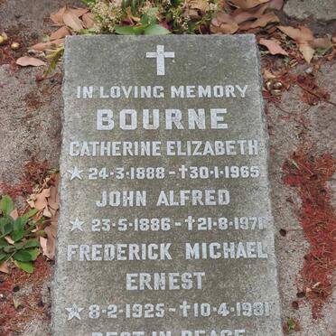 BOURNE John Alfred 1886-1971 &amp; Catherine Elizabeth 1888-1965 :: BOURNE Frederick Michael Ernest  1925-1981