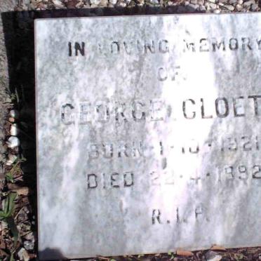 CLOETE George 1921-1992 &amp; Freda Mercia 1928-2009