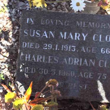 CLOETE Charles Adrian 1885-1960 :: CLOETE Susan Mary 1847-1913