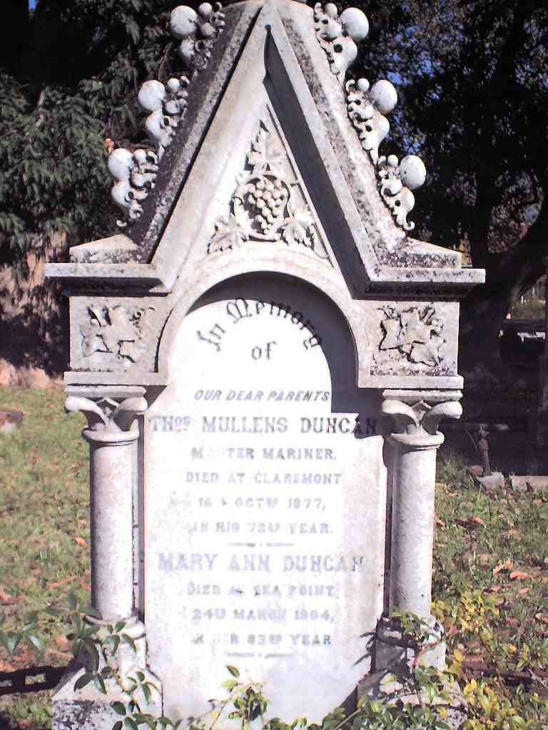 DUNCAN Mullens -1877 &amp; Maria Anne -1904