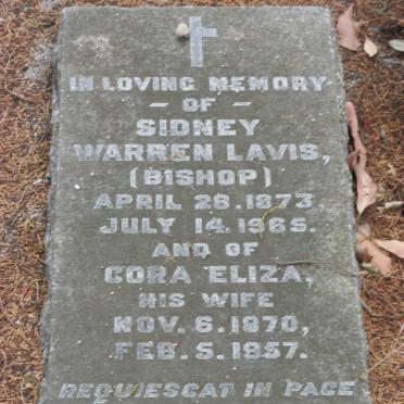 LAVIS Sydney Warren 1873-1965 &amp; Cora Eliza 1870-1957