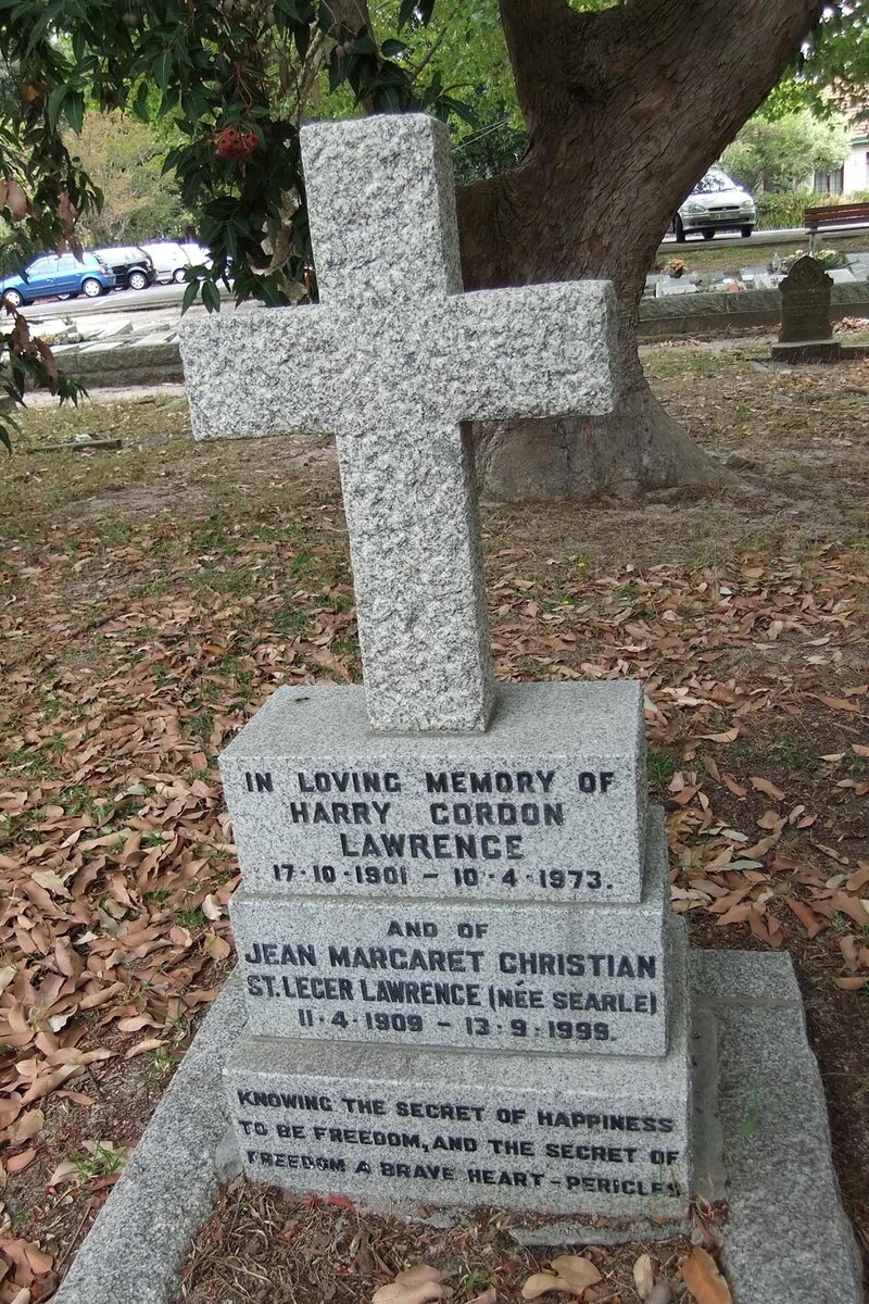 LAWRENCE Harry Gordon 1901-1973 &amp; Jean Margaret Christian St. Leger SEARLE 1909-1999