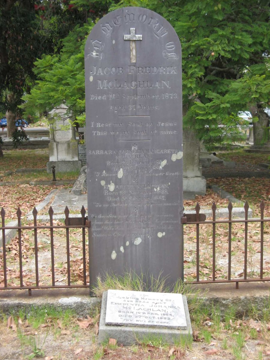 McLACHLAN Jacob Frederik -1873 :: McLACHLAN Barbara Cornelia Margaretha 1802-1880 :: McLACHLAN Elizabeth 1838-1887