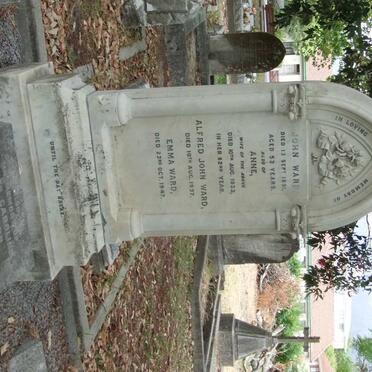 WARD John -1891  &amp; Anne -1923 :: WARD Alfred John -1937 :: WARD Emma -1947