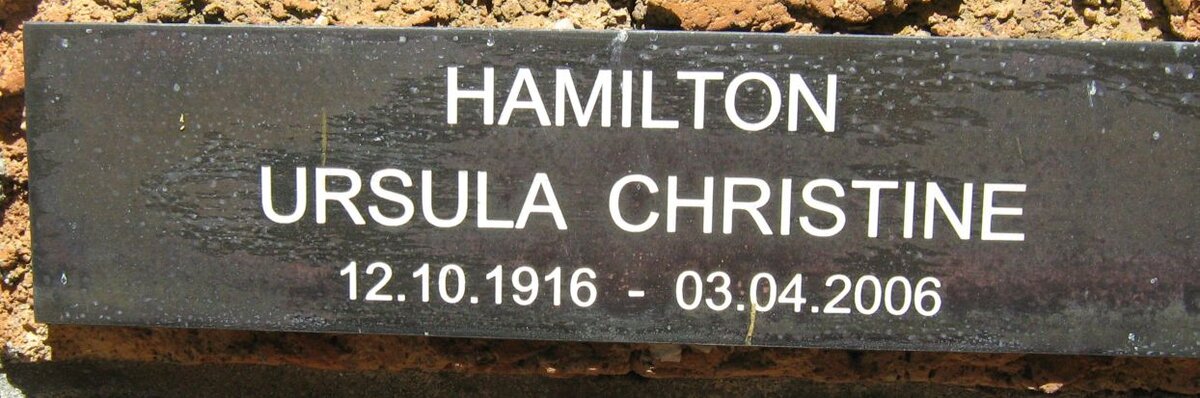 HAMILTON Ursula Christine 1916-2006