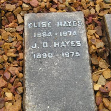 HAYES J.O. 1890-1975 &amp; Elise 1894-1974