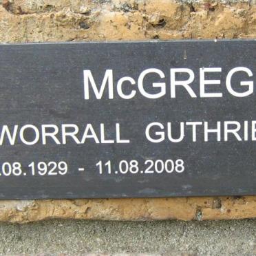 McGREGOR Robin Worrall Guthrie 1929-2008 &amp; Anne 1930-2007