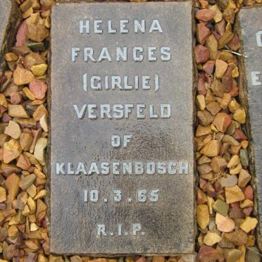 VERSFELD Helena Frances -1965