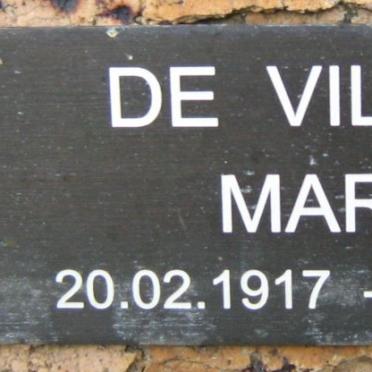 VILLIERS Martin, de 1917-1996