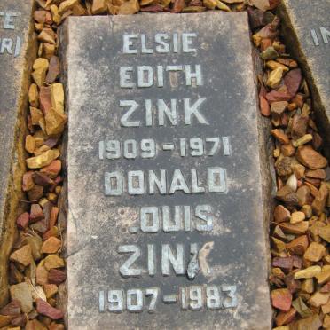 ZINK Donald Louis 1907-1983 &amp; Elsie Edith 1909-1971