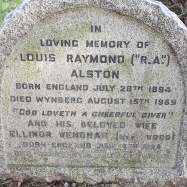 ALSTON Louis Raymond 1894-1969 &amp; Ellinor Wenonah WOOD 1898-?