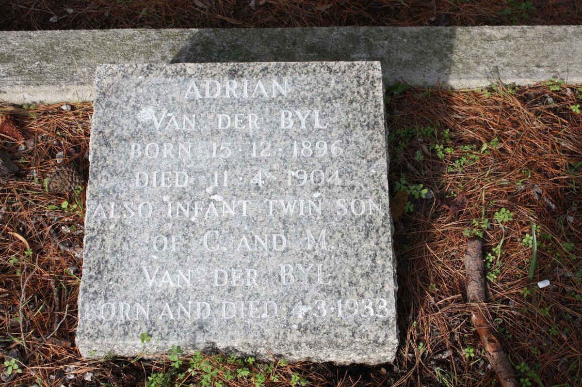 BYL Adrian, van der 1896-1904 :: VAN DER BYL C. -1933 :: VAN DER BYL M. -1933