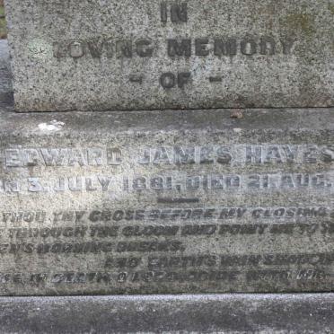 HAYES Edward James 1881-1924 