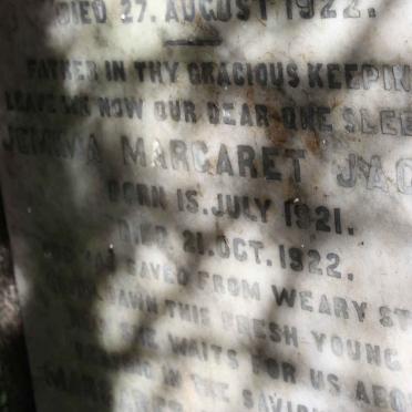 JACOBS Demas Johan 1908-1922 :: JACOBS Jemima Margaret 1921-1922 :: JACOBS Margaret Elenor 1889-1923  