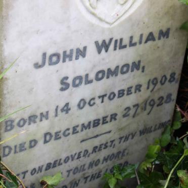SOLOMON John William 1908-1928