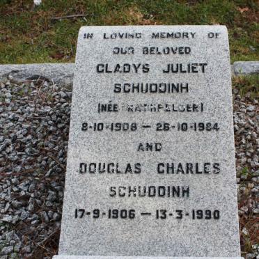 SCHUDDINH Douglas Charles 1906-1990 &amp; Gladys Juliet RATHFELDER 1908-1984