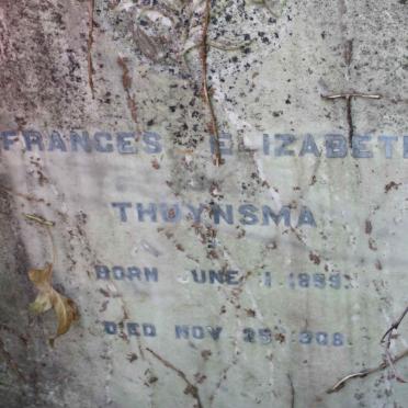 THUYNSMA Frances Elizabeth 1899-1908