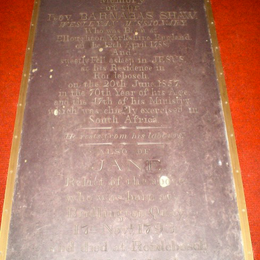 SHAW Barnabas 1788-1857 &amp; Jane 1793-1861