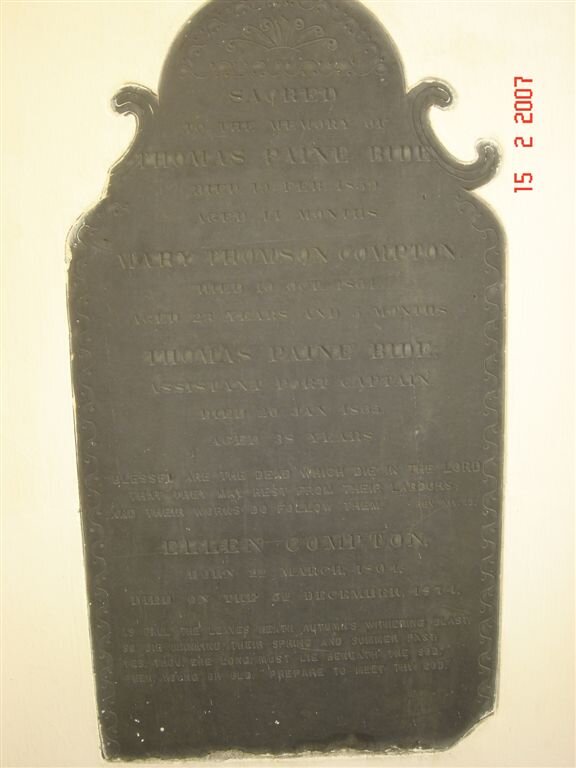 BIDE Thomas Paine -1865 &amp; Ellen COMPTON 1804-1874 :: COMPTON Mary Thomson -1864 :: BIDE Thomas Paine -1859