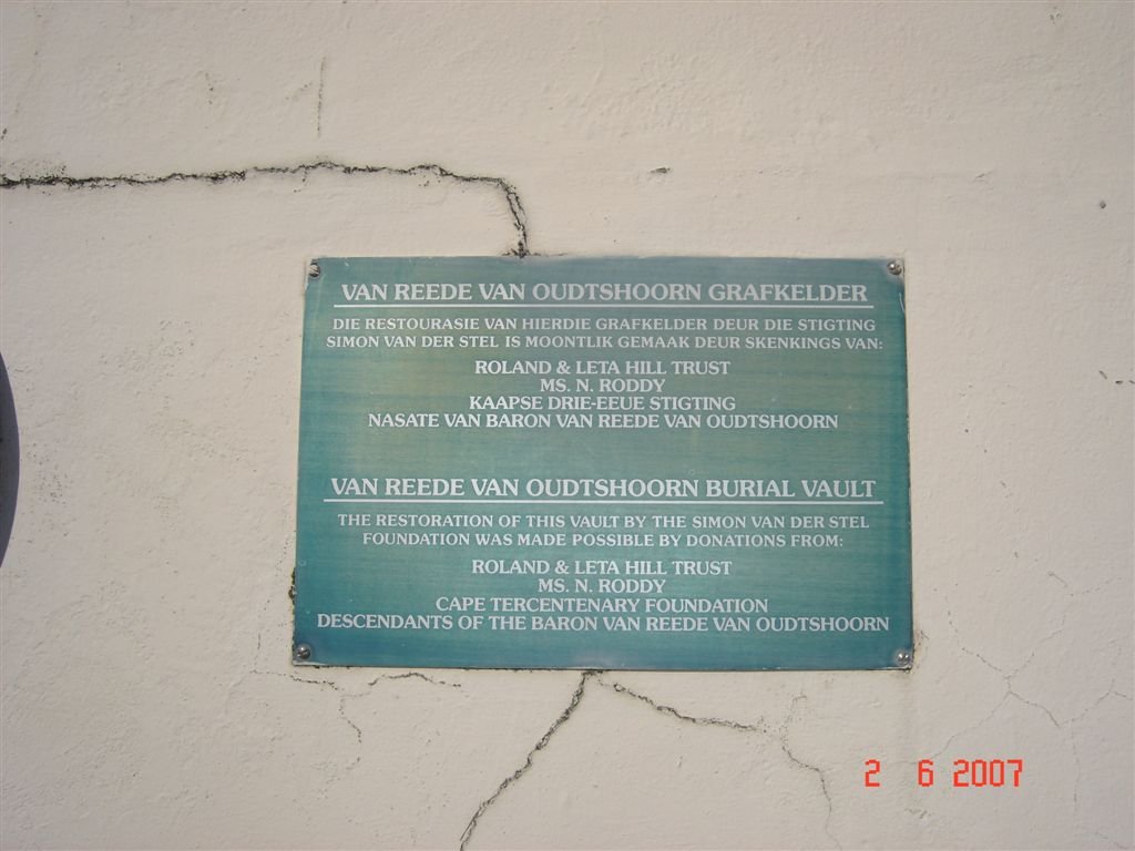 3. Plaque - explaining the restoration of the vault