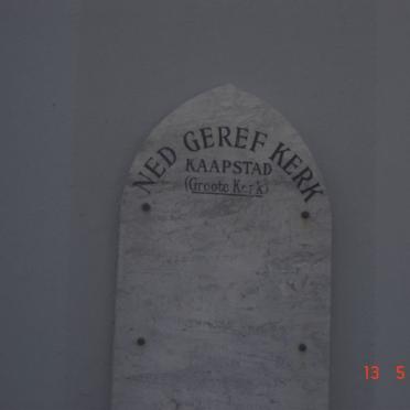 Western Cape, CAPE TOWN, City Bowl, Adderley street, NG Kerk, De Groote Kerk, memorials