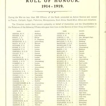 3. Roll of Honour  - Great War 1914-1919