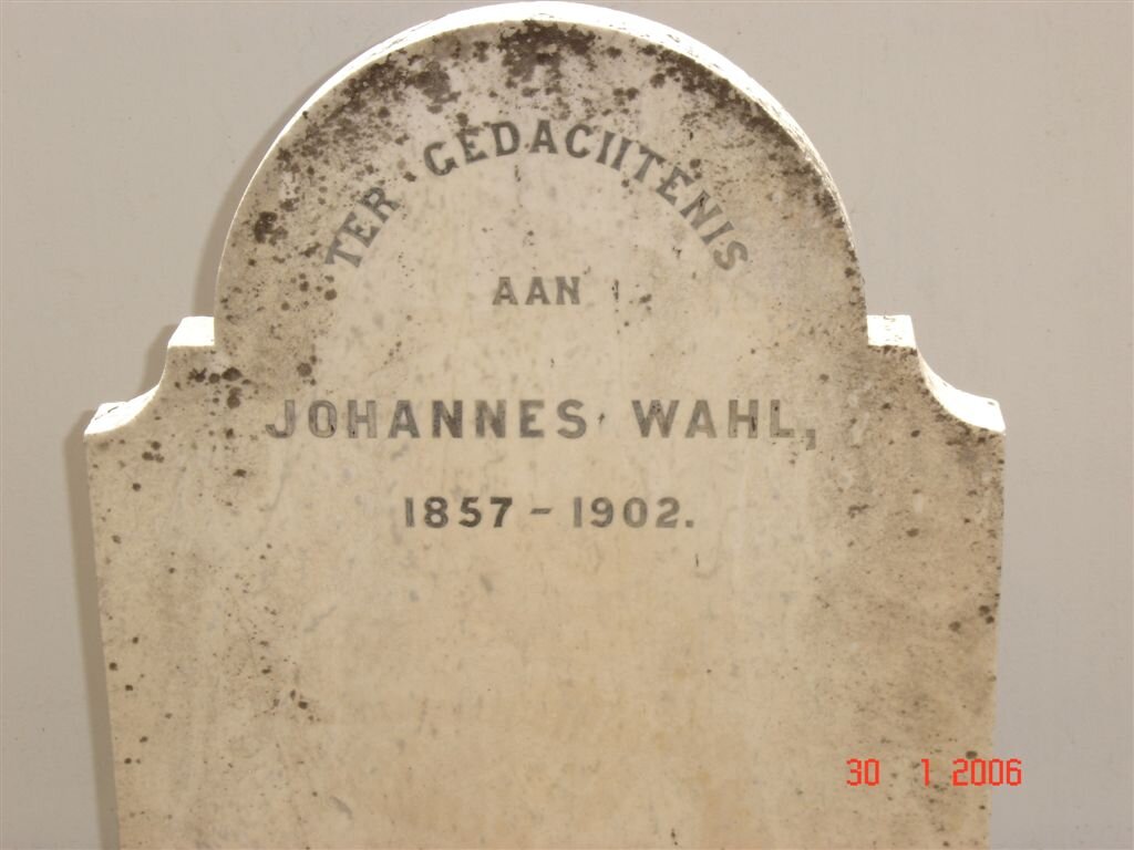 WAHL Johannes 1857-1902